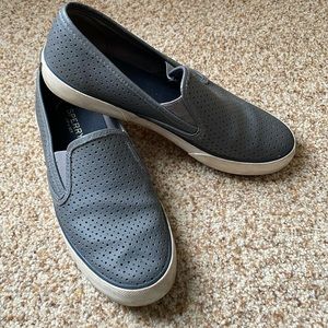 Sperry grey slip on ladies shoes 9.5